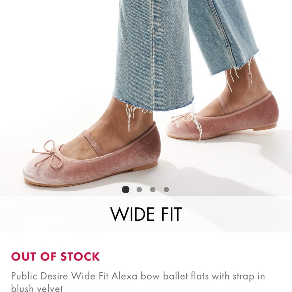 Public Desire Pink Velvet Flats with Bow